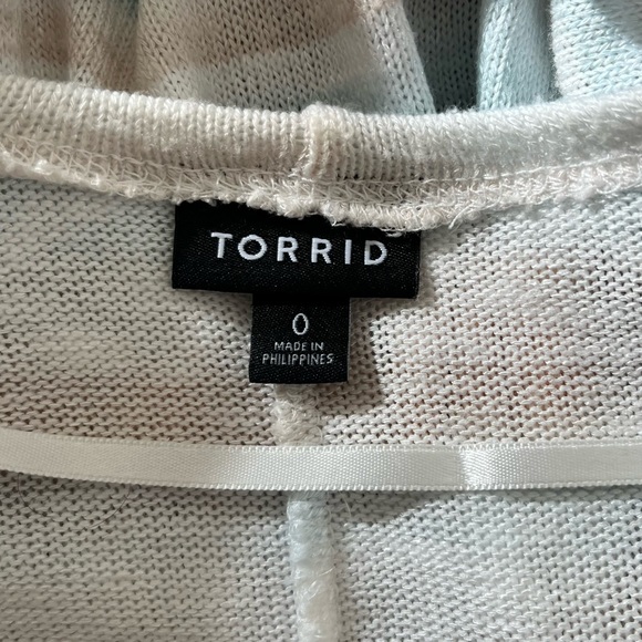 TORRID Multi-Stripe Hacci Hi-Lo Duster Length Stripe Cardigan - Picture 8 of 11